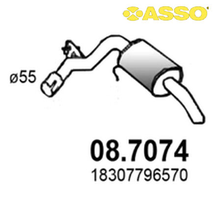 08.7074 ASSO ASSO  Глушитель выхлопных газов конечный