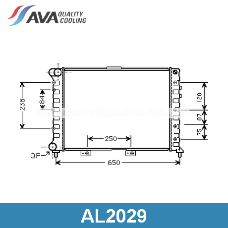 AL2029 AVA QUALITY COOLING AVA QUALITY COOLING  Радиатор охлаждения двигателя; Основной радиатор двигателя