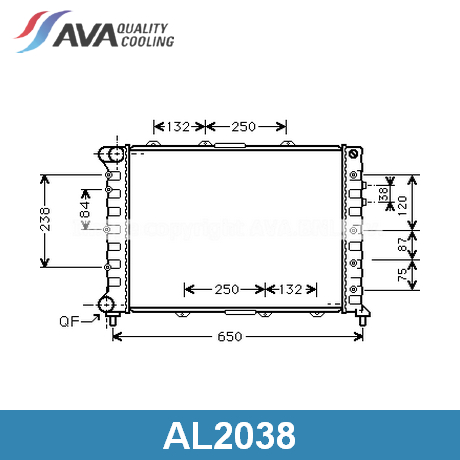 AL2038 AVA QUALITY COOLING AVA QUALITY COOLING  Радиатор охлаждения двигателя; Основной радиатор двигателя