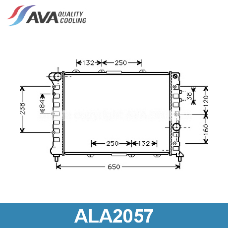ALA2057 AVA QUALITY COOLING AVA QUALITY COOLING  Радиатор охлаждения двигателя; Основной радиатор двигателя