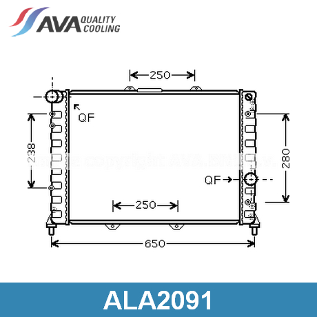 ALA2091 AVA QUALITY COOLING AVA QUALITY COOLING  Радиатор охлаждения двигателя; Основной радиатор двигателя