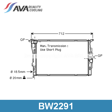 BW2291 AVA QUALITY COOLING AVA QUALITY COOLING  Радиатор охлаждения двигателя; Основной радиатор двигателя