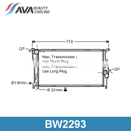BW2293 AVA QUALITY COOLING AVA QUALITY COOLING  Радиатор охлаждения двигателя; Основной радиатор двигателя