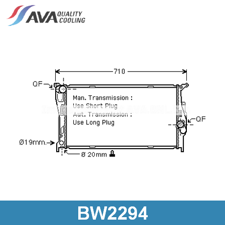 BW2294 AVA QUALITY COOLING AVA QUALITY COOLING  Радиатор охлаждения двигателя; Основной радиатор двигателя