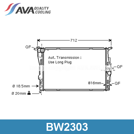 BW2303 AVA QUALITY COOLING AVA QUALITY COOLING  Радиатор охлаждения двигателя; Основной радиатор двигателя