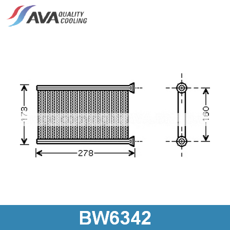 BW6342 AVA QUALITY COOLING AVA QUALITY COOLING  Радиатор печки салона; Радиатор отопителя салона; Теплообменник салона