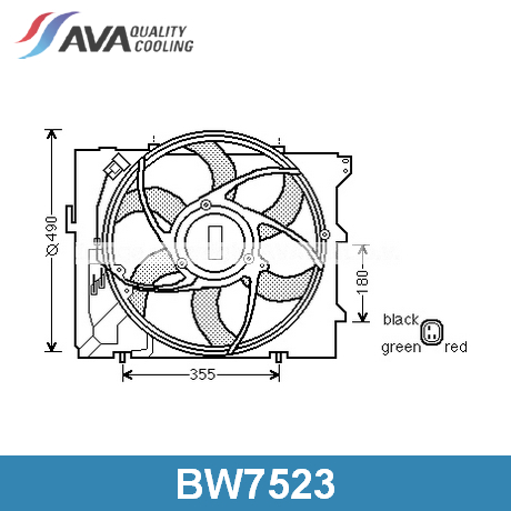 BW7523 AVA QUALITY COOLING AVA QUALITY COOLING  Вентилятор охлаждения двигателя