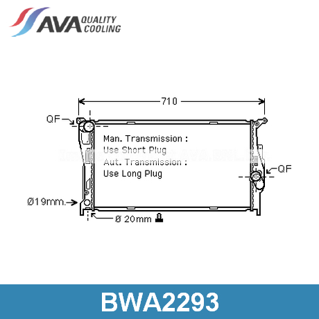 BWA2293 AVA QUALITY COOLING AVA QUALITY COOLING  Радиатор охлаждения двигателя; Основной радиатор двигателя