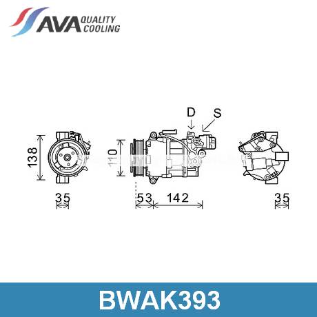 BWAK393 AVA QUALITY COOLING AVA QUALITY COOLING  Компрессор кондиционера