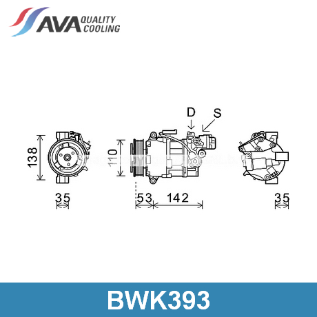 BWK393 AVA QUALITY COOLING AVA QUALITY COOLING  Компрессор кондиционера