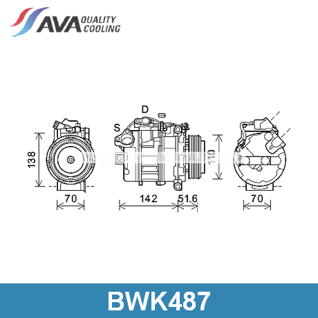 BWK487 AVA QUALITY COOLING AVA QUALITY COOLING  Компрессор кондиционера