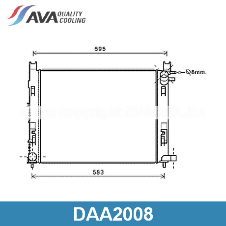 DAA2008 AVA QUALITY COOLING AVA QUALITY COOLING  Радиатор охлаждения двигателя; Основной радиатор двигателя