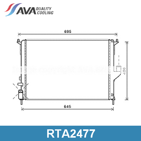 RTA2477 AVA QUALITY COOLING AVA QUALITY COOLING  Радиатор охлаждения двигателя; Основной радиатор двигателя