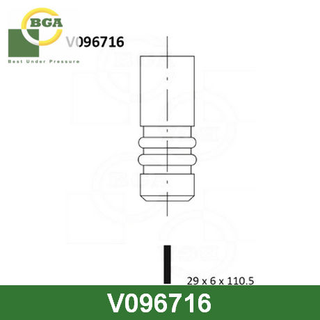 V096716 BGA BGA  Выпускной клапан ГРМ