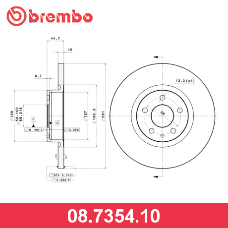 08.7354.10 BREMBO BREMBO  Тормозной диск