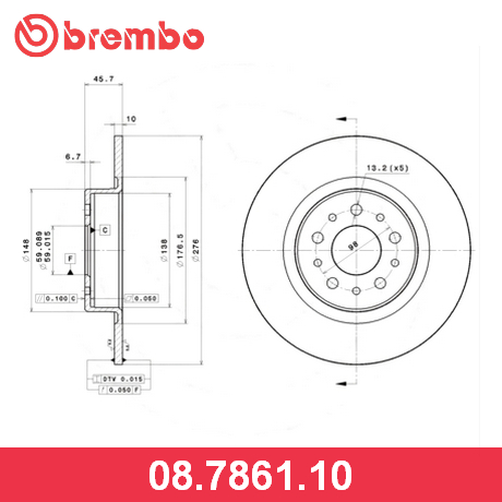 08.7861.10 BREMBO BREMBO  Тормозной диск