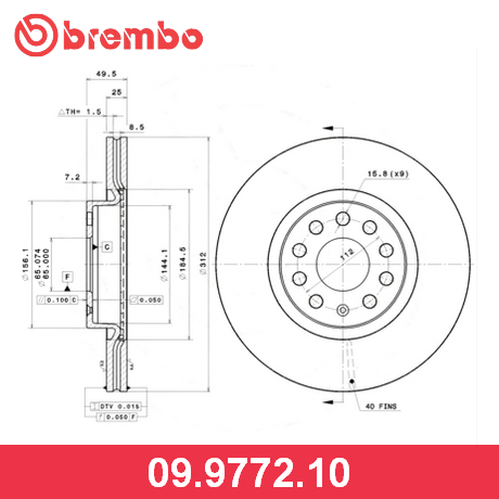 09.9772.10 BREMBO  Тормозной диск