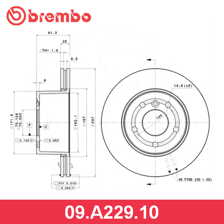 09.A229.10 BREMBO  Тормозной диск