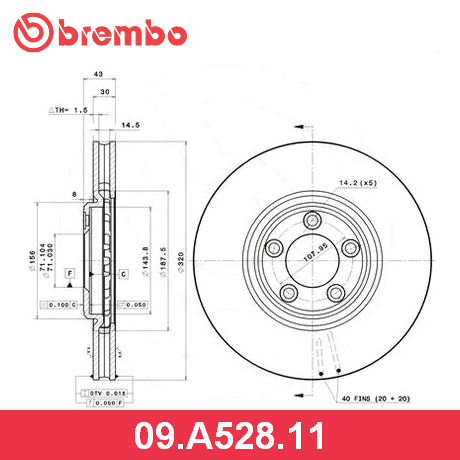 09.A528.11 BREMBO  Тормозной диск