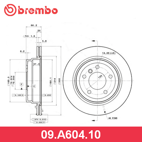 09.A604.10 BREMBO BREMBO  Тормозной диск