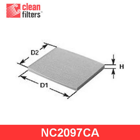 NC2097CA CLEAN FILTERS CLEAN FILTERS  Фильтр салонный; Фильтр кондиционера; Фильтр очистки воздуха в салоне;