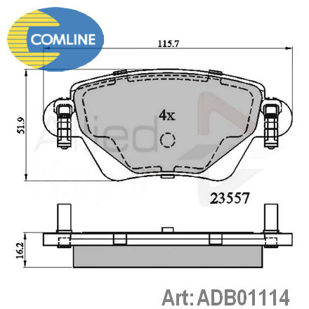 ADB01114 COMLINE  Комплект тормозных колодок, дисковый тормоз