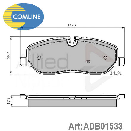 ADB01533 COMLINE  Комплект тормозных колодок, дисковый тормоз