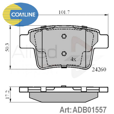 ADB01557 COMLINE  Комплект тормозных колодок, дисковый тормоз