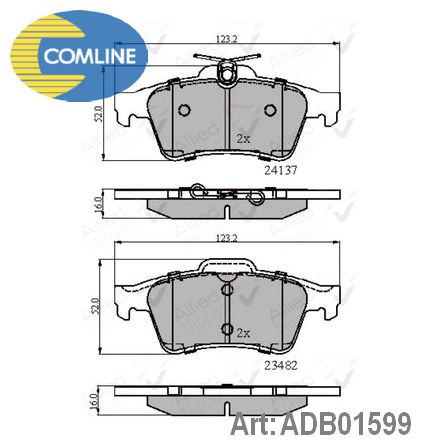 ADB01599 COMLINE  Комплект тормозных колодок, дисковый тормоз