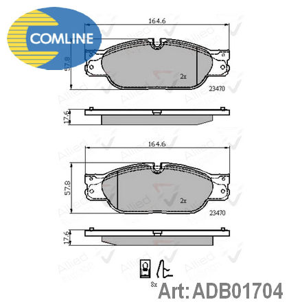 ADB01704 COMLINE COMLINE  Колодки тормозные дисковые комплект