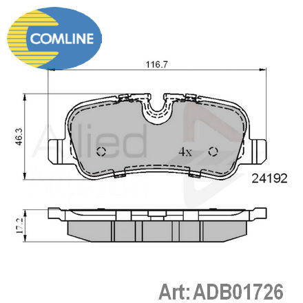ADB01726 COMLINE  Комплект тормозных колодок, дисковый тормоз