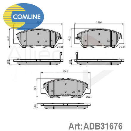 ADB31676 COMLINE  Комплект тормозных колодок, дисковый тормоз