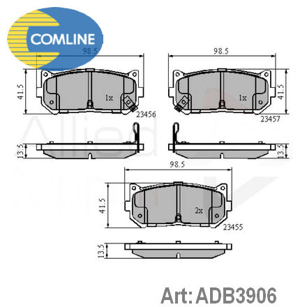 ADB3906 COMLINE  Комплект тормозных колодок, дисковый тормоз