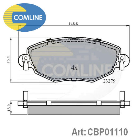 CBP01110 COMLINE  Комплект тормозных колодок, дисковый тормоз