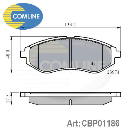 CBP01186 COMLINE  Комплект тормозных колодок, дисковый тормоз