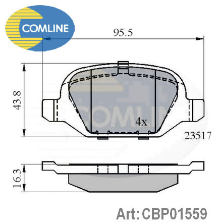 CBP01559 COMLINE  Комплект тормозных колодок, дисковый тормоз
