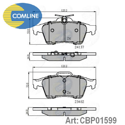 CBP01599 COMLINE  Комплект тормозных колодок, дисковый тормоз