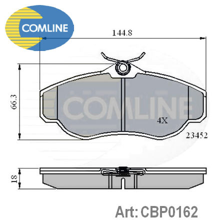 CBP0162 COMLINE  Комплект тормозных колодок, дисковый тормоз