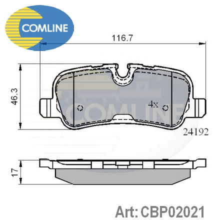 CBP02021 COMLINE  Комплект тормозных колодок, дисковый тормоз