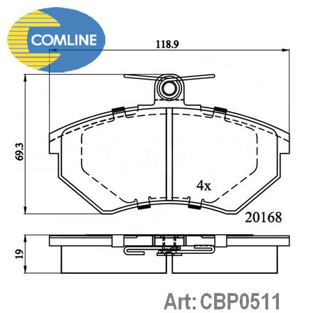 CBP0511 COMLINE  Комплект тормозных колодок, дисковый тормоз
