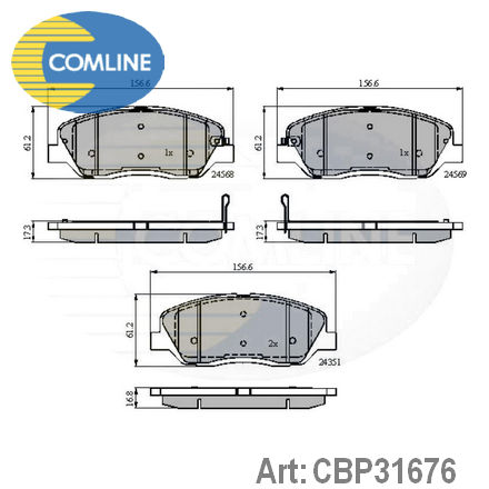 CBP31676 COMLINE  Комплект тормозных колодок, дисковый тормоз
