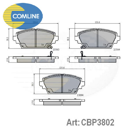 CBP3802 COMLINE  Комплект тормозных колодок, дисковый тормоз