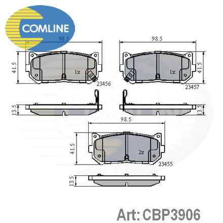 CBP3906 COMLINE  Комплект тормозных колодок, дисковый тормоз