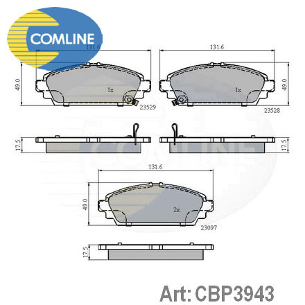 CBP3943 COMLINE  Комплект тормозных колодок, дисковый тормоз