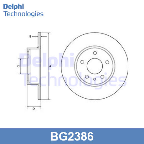 BG2386 DELPHI DELPHI  Тормозной диск