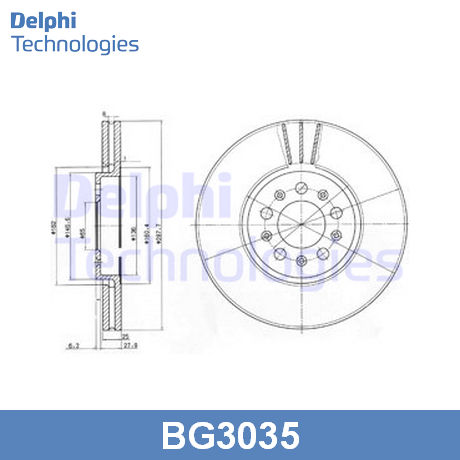 BG3035 DELPHI  Тормозной диск