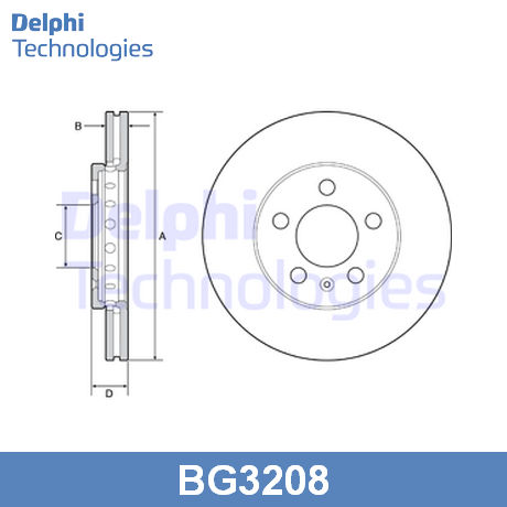 BG3208 DELPHI  Тормозной диск