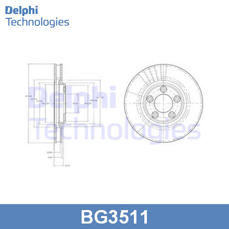 BG3511 DELPHI  Тормозной диск