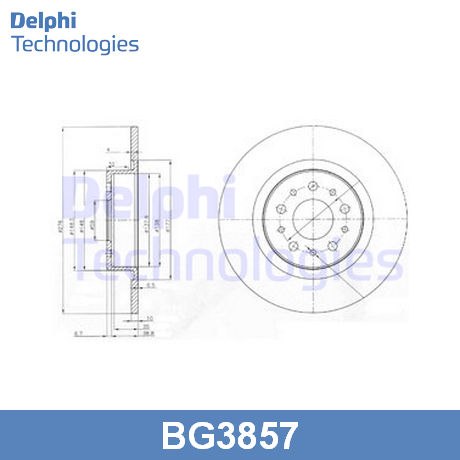 BG3857 DELPHI DELPHI  Тормозной диск