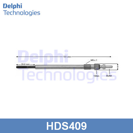 HDS409 DELPHI DELPHI  Свеча накаливания; Свеча накала